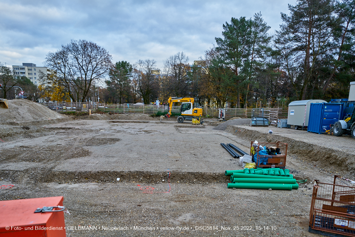 25.11.2022 - Baustelle an der Quiddestraße Haus für Kinder in Neuperlach